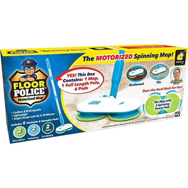 NEW FLOOR POLICE MOTORIZED MOP - AS SEEN ON T.V.