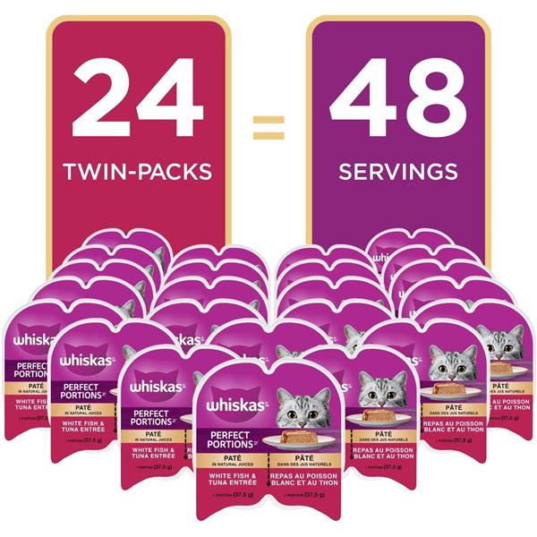 NEW CASE OF 24 TWIN PACKS WITH WHISKAS PERFECT