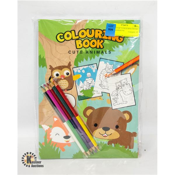 NEW SET OF 2 COLOURING BOOKS, CUTE ANIMALS &