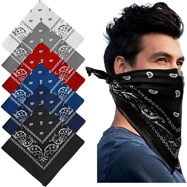 NEW COWBOY BANDANAS 6 -PACK IN PAISLEY PRINT