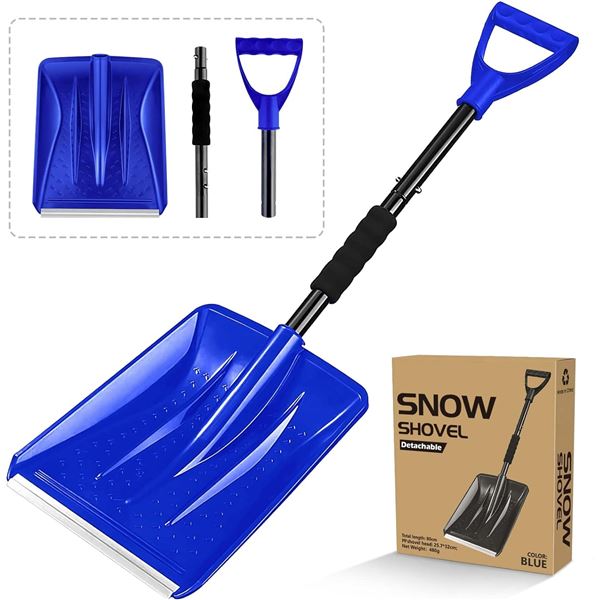 NEW DETACHABLE PORTABLE SNOW SHOVEL, BLUE