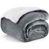 NEW BEDSURE SHERPA BLANKET LIGHT GRAY THROW