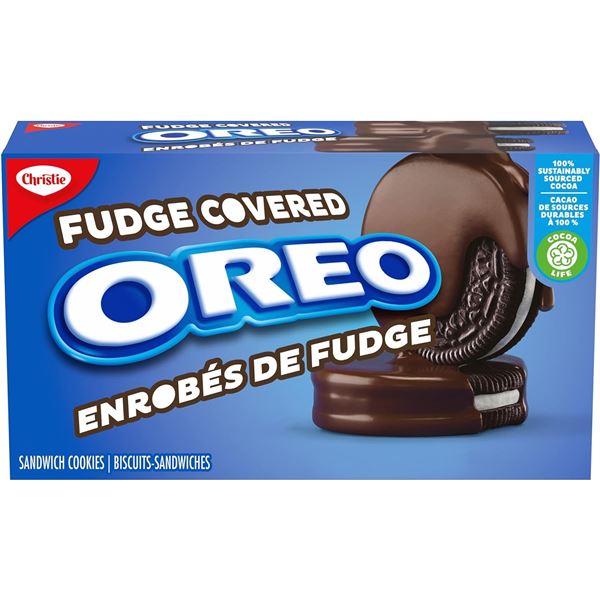 NEW 3 BOXES FUDGE COVERED OREO SANDWICH COOKIES