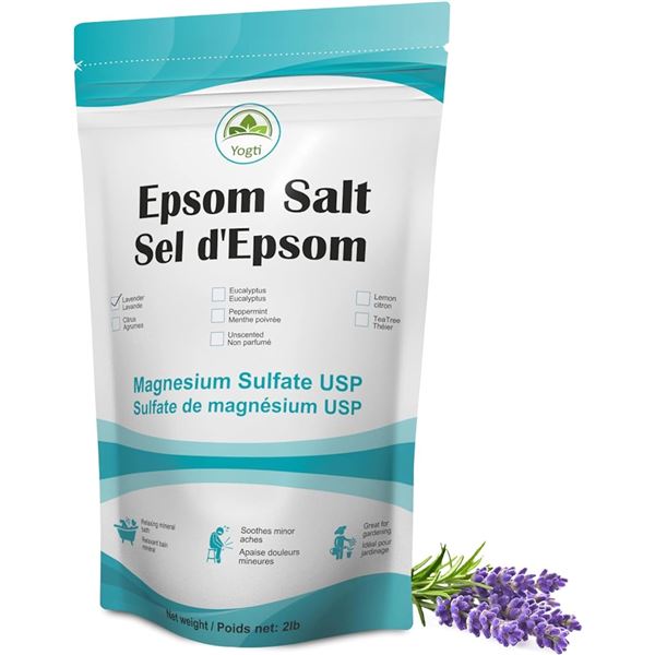 NEW 3LBS BAG OF YOGTI LAVENDER EPSOM SALT