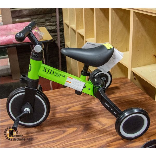 NEWLY BUILT XJD CHILDRENS TRIKE - GREEN