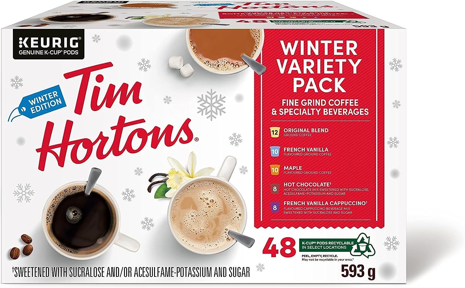 NEW BOX OF TIM HORTONS WINTER EDITION VARIETY PACK