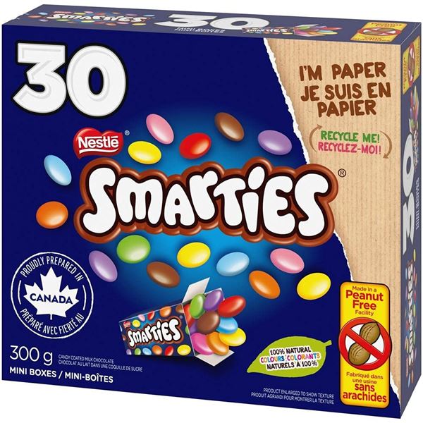 4 NEW BOXES OF NESTLE SMARTIES MINI PACKS