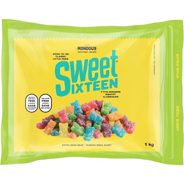 NEW BAG OF MONDOUX SWEET SIXTEEN EXTRA SOUR BEARS