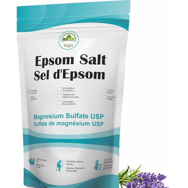 NEW 3LBS BAG OF YOGTI LAVENDER EPSOM SALT