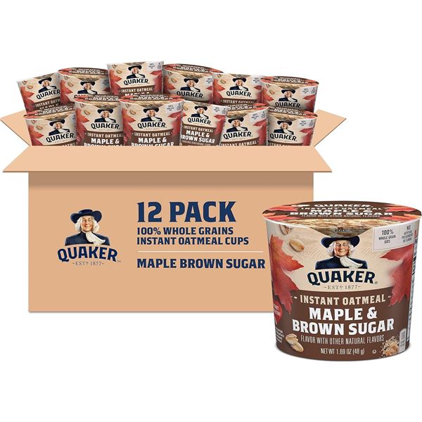 NEW CASE OF 12 QUAKER INSTANT OATMEAL