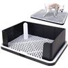 NEW KUNFORT 2 IN 1 DOG LITTER BOX, BLACK/WHITE