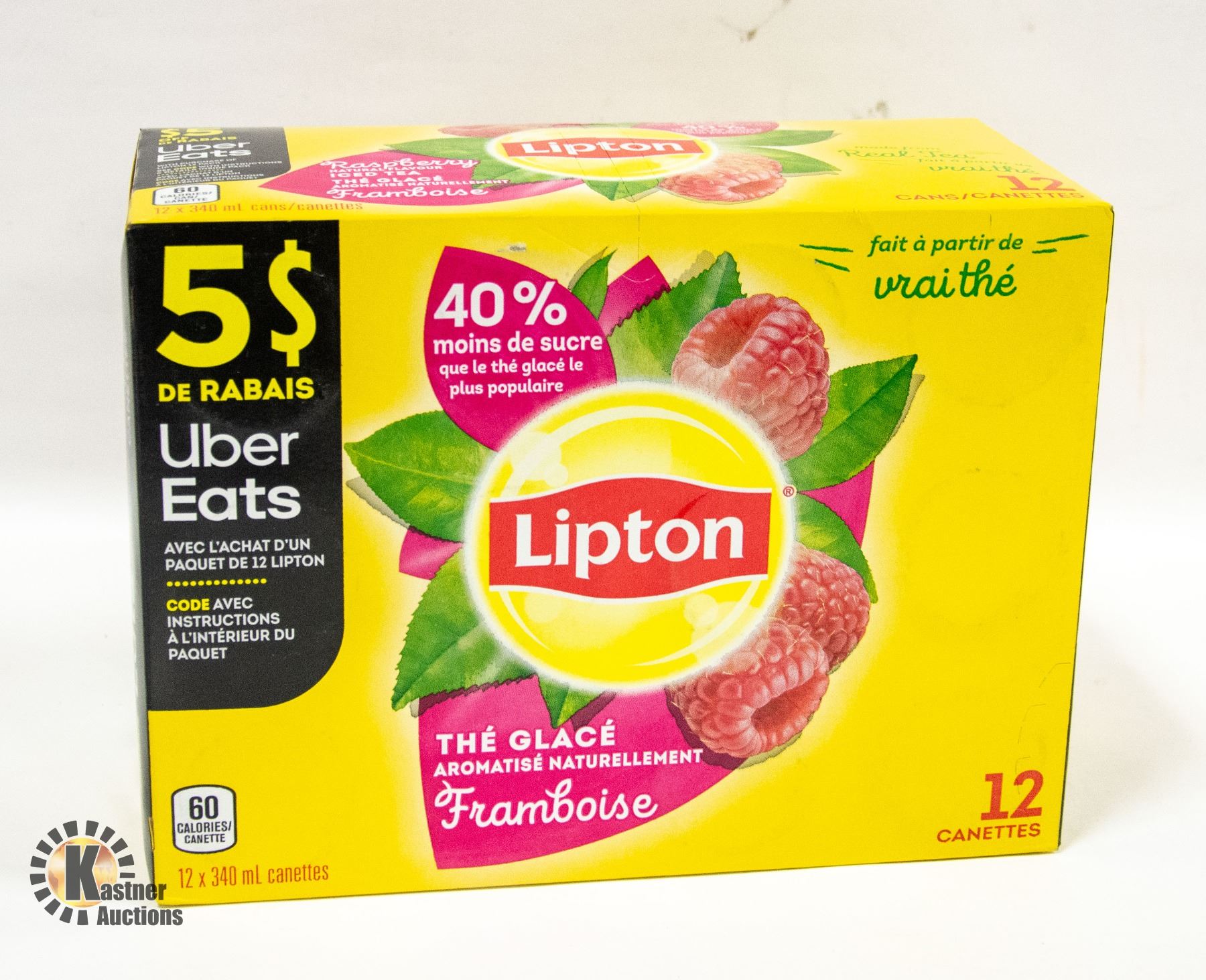 CASE WITH 12 LIPTON RASPBERRY ICE TEA