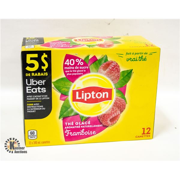 CASE WITH 12 LIPTON RASPBERRY ICE TEA