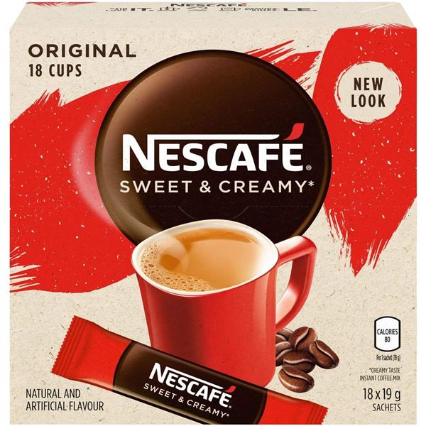 6 BOXES WITH 12 X 19G NESCAFE SWEET AND CREAMY