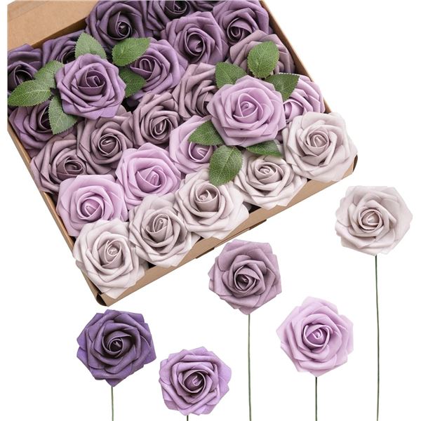 NEW BOX OF ARTIFICIAL FLOWERS - 25PCS OF DIFFERENT