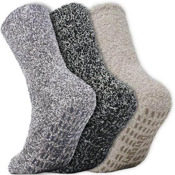 NEW DAVENTRY ULTRA THICK FUZZY GRIP SOCKS 3PK