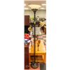 Image 1 : METAL AND GLASS READING FLOOR LAMP 71" TALL
