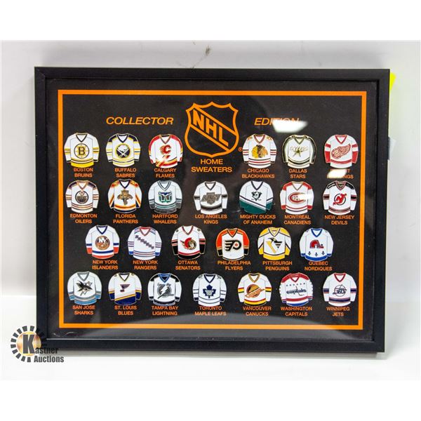 1994/95 NHL PIN SET FRAMED