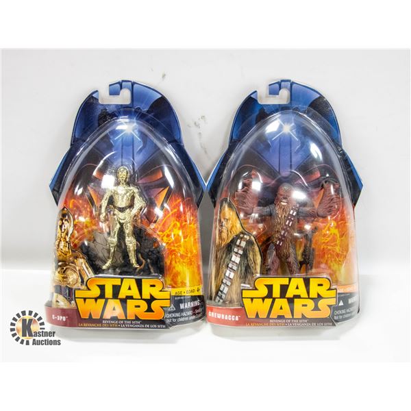 STAR WARS CHEWBACCA & C3P0 FIGURES