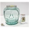 Image 1 : LARGE SKULL LIDDED GLASS JAR
