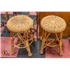 Image 1 : PAIR OF WICKER PLANT STANDS H-24.5"