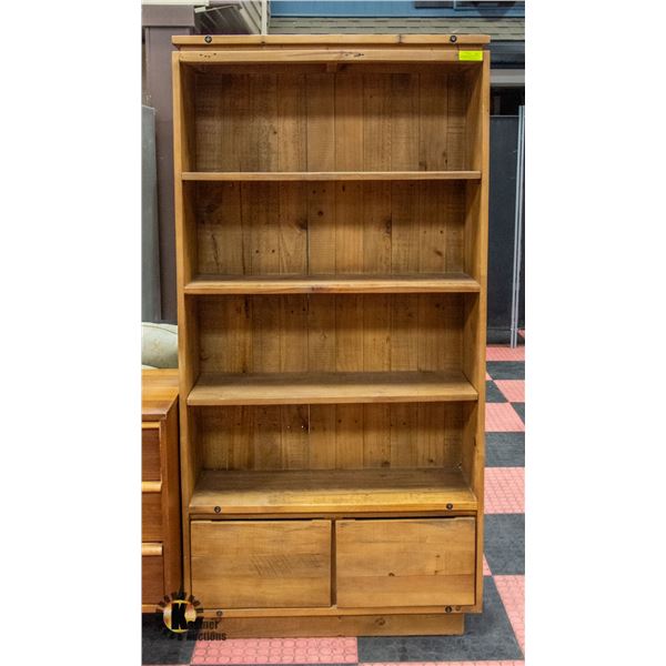 4 TIER BOOKSHELF WITH 2 BOTTOM STORAGE DRAWERS