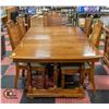 Image 3 : SOLID WOOD DINING TABLE W/2 LEAFS (12" X 42" EACH)