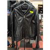 Image 1 : MENS SIZE 46 BLACK LEATHER COAT-ESTATE