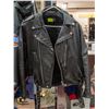 Image 1 : MENS SIZE 42 BLACK LEATHER COAT-ESTATE