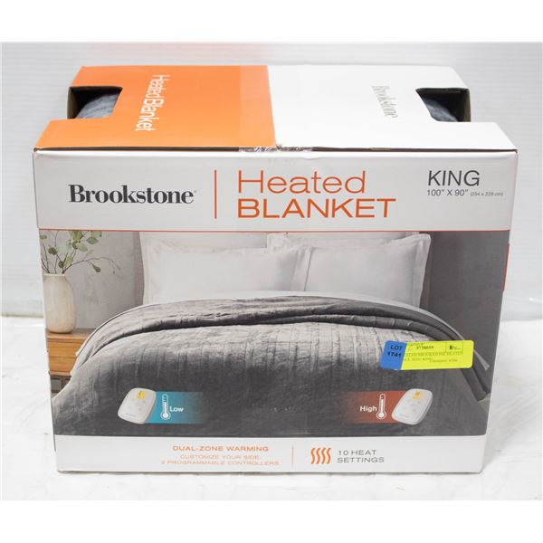 NEW SEALED BROOKSTONE HEATED BLANKET, SIZE: KING