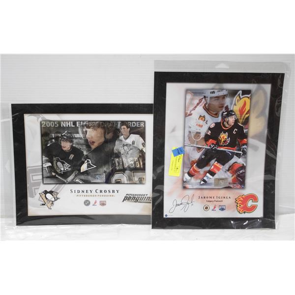 PAIR OF NHL STAMPED PHOTOS ? S. CROSBY & J.