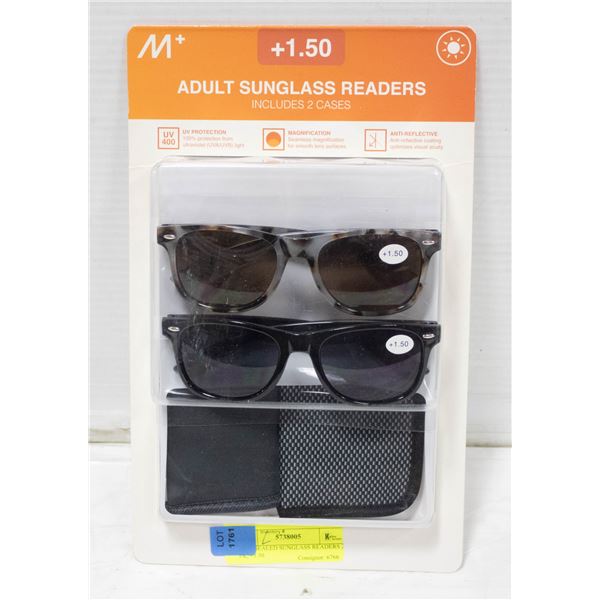 NEW SEALED SUNGLASS READERS 2 PK, +1.50