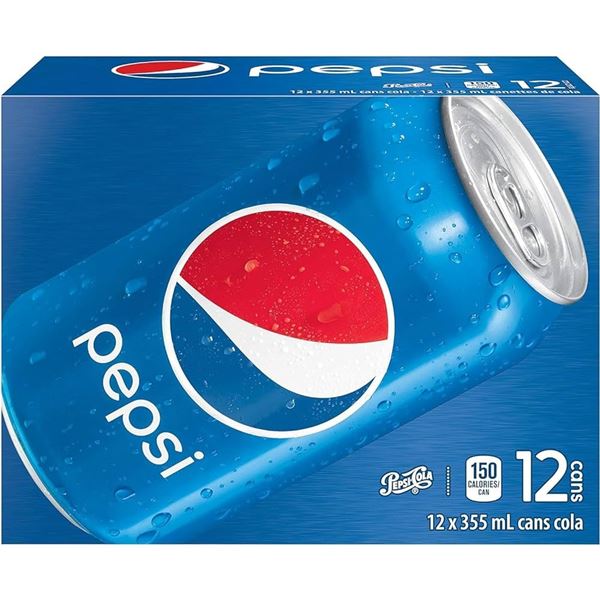 CASE WITH 12 CANS OF PEPSI COLA