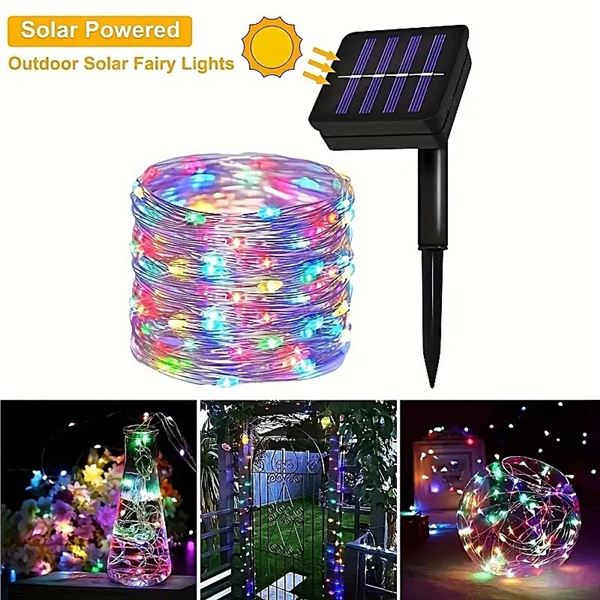 NEW 10M COLORFUL 8 FUNCTION 100 LED SOLAR LIGHTS