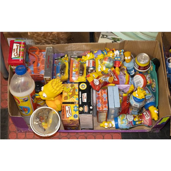 THE SIMPSONS VINTAGE BOX OF VARIOUS ITEMS