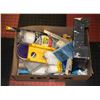 Image 1 : BOX OF PAINTING SUPPLIES AND TOOLS INCL.