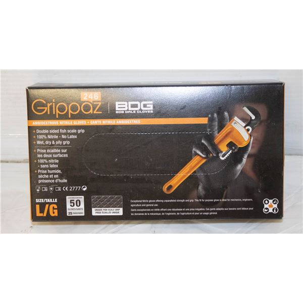 GRIPPAZ BDG DISPOSABLE GLOVES SIZE L/G