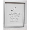 Image 1 : 17 X 21 LOVE FRAMED PICTURE