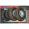 Image 1 : 2 PAIRS OF SMALL TIRES ON RIMS (4.10/3.50-4) AND