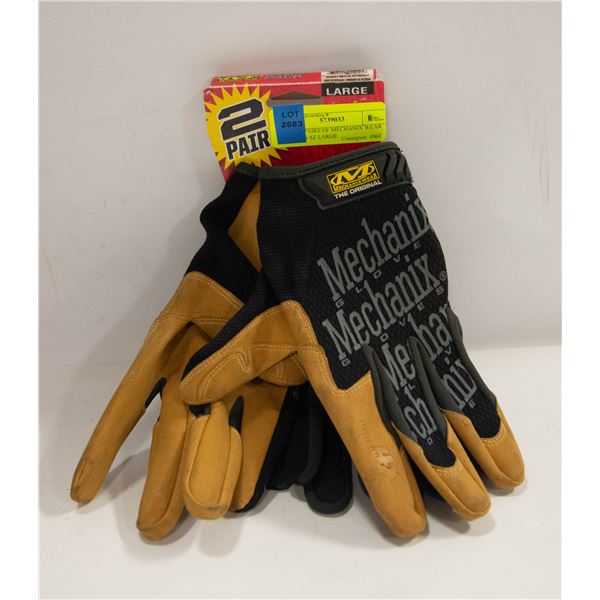 2 NEW PAIRS OF MECHANIX WEAR GLOVES SZ LARGE