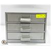 Image 1 : 3 DRAWER METAL ORGANIZER WITH CONTENTS