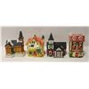 Image 1 : 4 PCS CHRISTMAS CERAMIC HOUSES ASSORTED