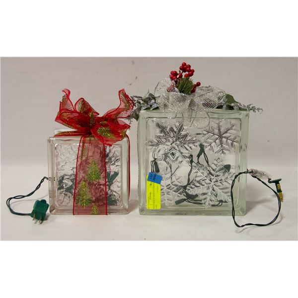 2 PCS LARGE & MEDIUM CHRISTMAS GLASS