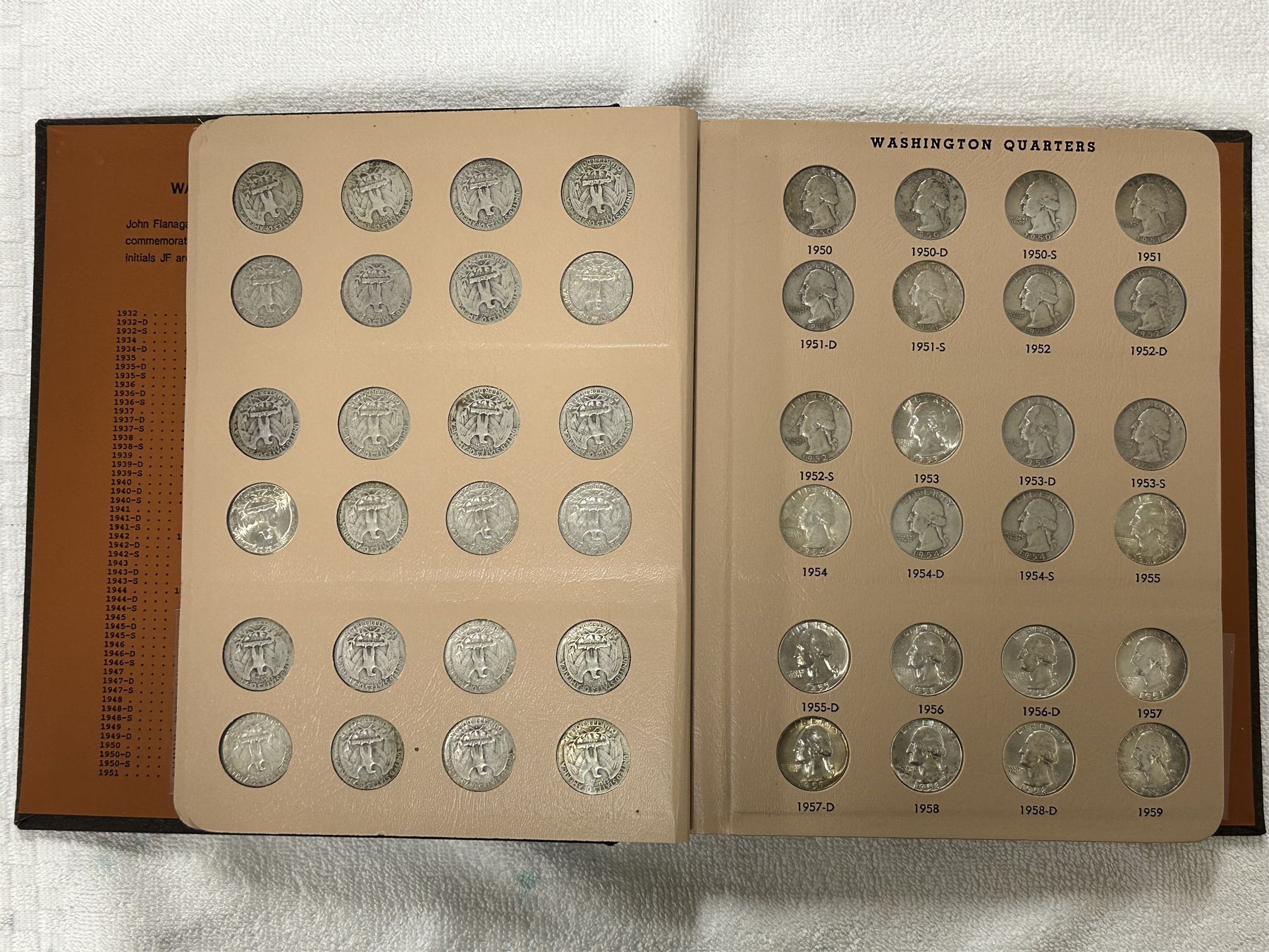 Mostly Filled Washington Quarter Collection Book Including Over 80