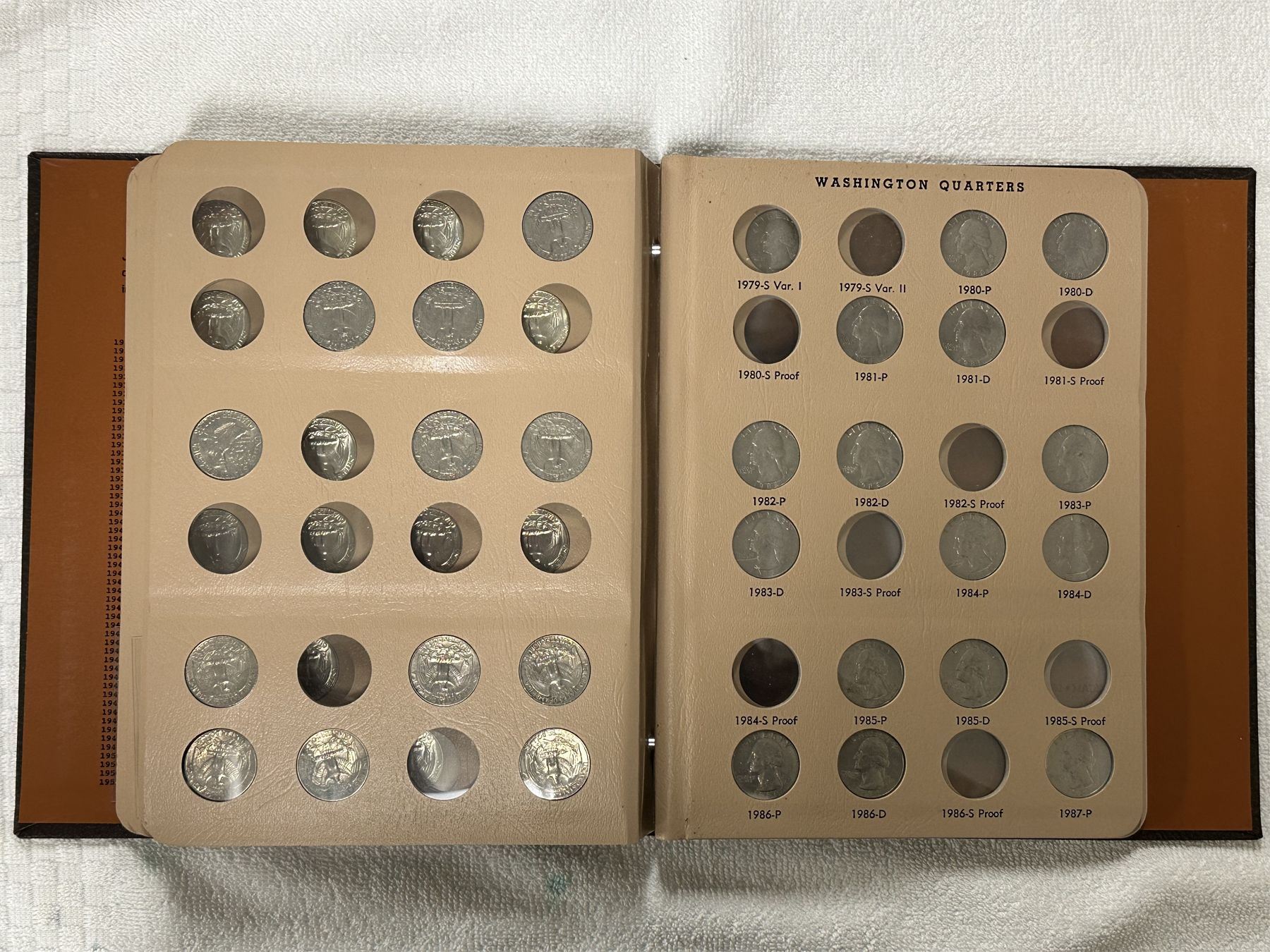 Mostly Filled Washington Quarter Collection Book Including Over 80