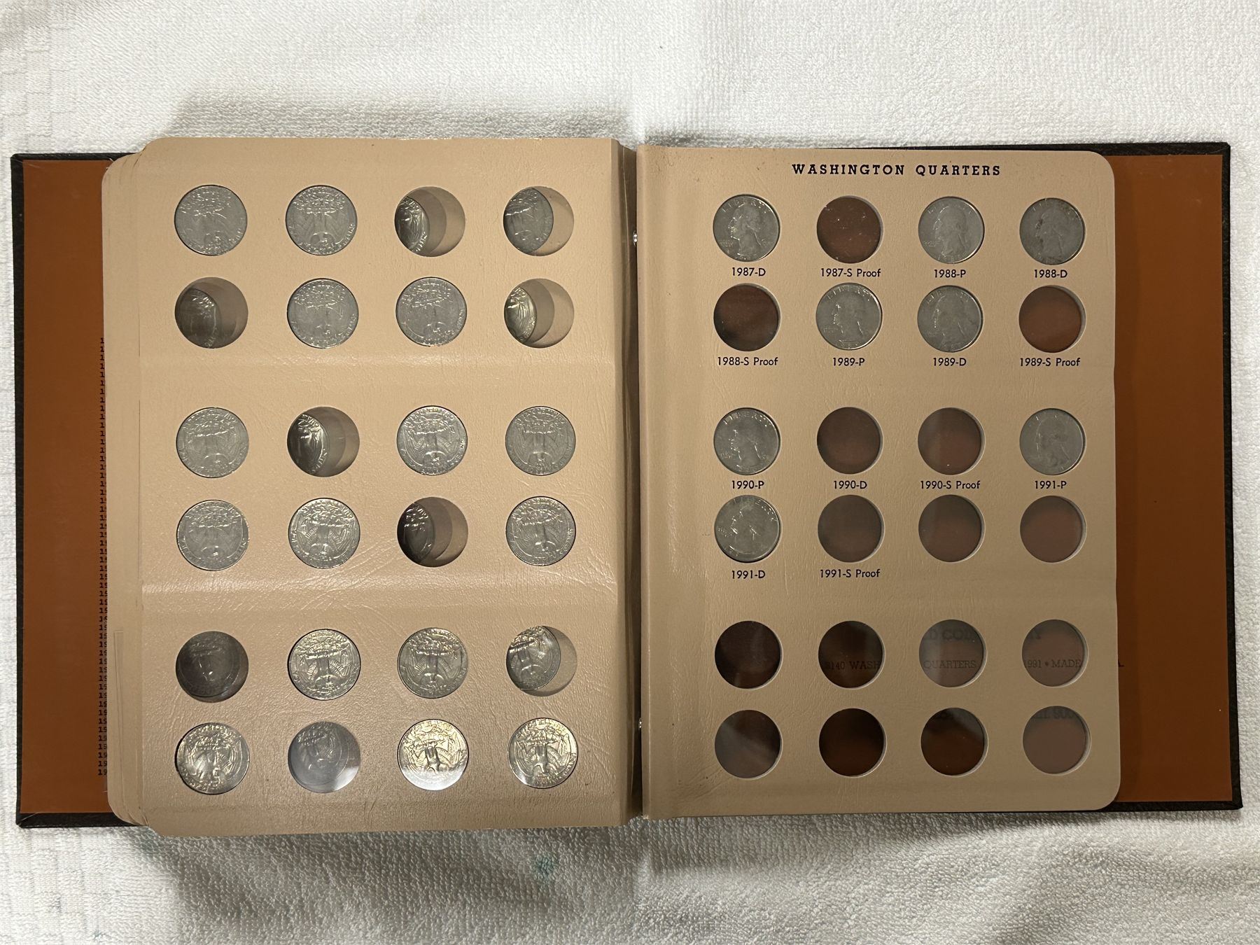Mostly Filled Washington Quarter Collection Book Including Over 80