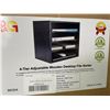 Image 1 : Lot of 1 4-Tier Adjustable Wooden Desktop File Sorter - Black