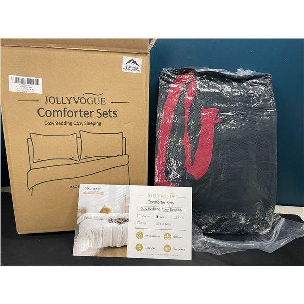 Lot of 1 JollyVogue King Size Comforter Set - Red/Black