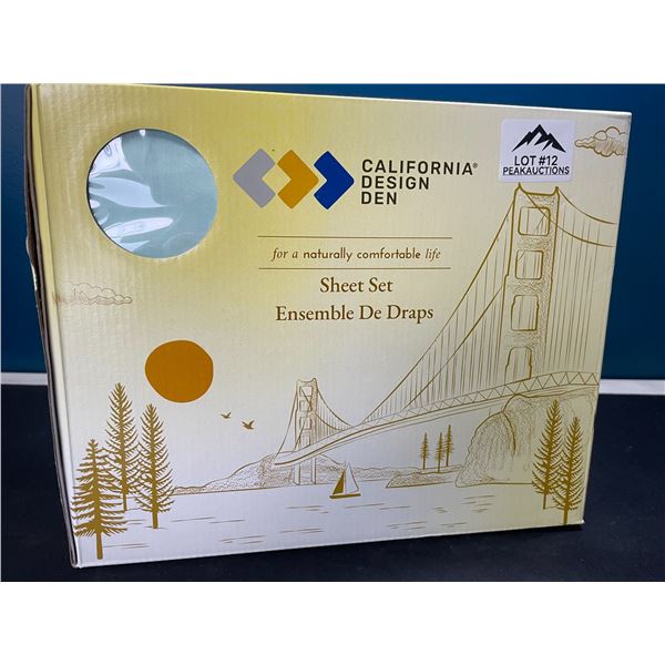 Lot of 1 California Design Den 400 Thread Count - King Size Sheet Set - Seafoam Blue