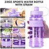 Image 1 : Lot of 2 Sports Water Bottles w/ Straws - 32oz - Purple